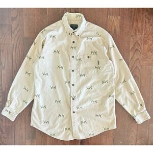 Woolrich Men’s Vintage Flannel Geese Duck Print Long Sleeve Button-up Shirt XL